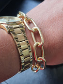 Pulseira Elsa elos longos folheados a ouro