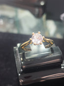 Conjunto Brinco solitário Anel solitario  In Love zirconias brancas folheado a ouro