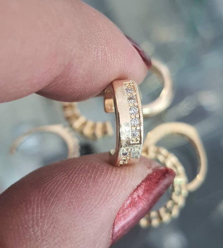Brinco Piercing Fake Pressão folheado a ouro 18k