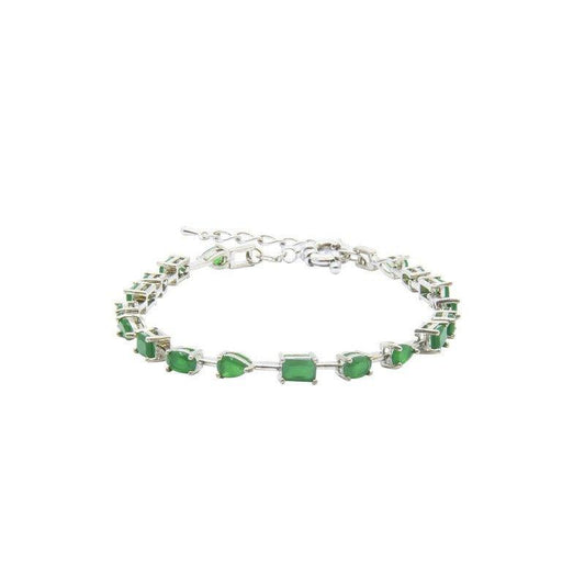 Pulseira Dandara Zirconias esmeraldas folheado a rodio