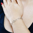 Pulseira Amalia elos folheados a rodio