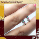 Brinco Sil two Argola zirconias coloridas folheado rodio