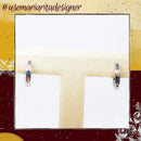 Brinco Sil two Argola zirconias coloridas folheado rodio