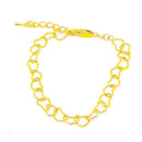 Pulseira Cibele com elos de corações folheado a ouro.