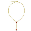 Colar Diana gravata com zirconias rubi folheado a ouro