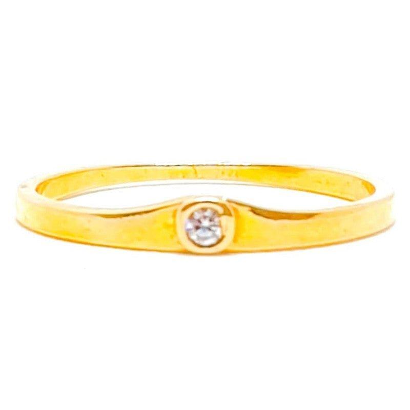 Anel Solitário Alice com zirconias brancas folheado a ouro 18k