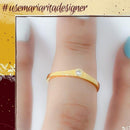 Anel Solitário Alice com zirconias brancas folheado a ouro 18k