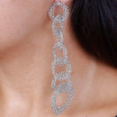 Brinco Croche Four folheado a rodio