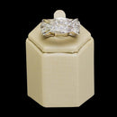 Anel Largo Donna com zirconias brancas folheado a rodio