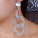 Brinco Croche Eight folheado rodio