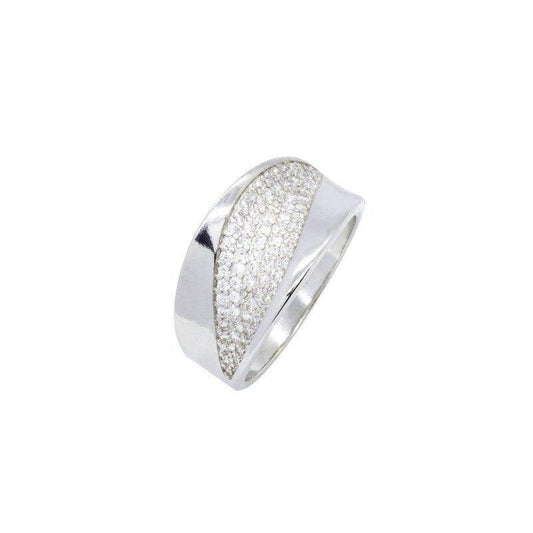 Anel Mercedes com zirconias brancas folheado a rodio