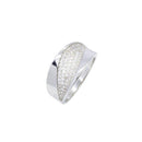 Anel Mercedes com zirconias brancas folheado a rodio