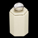 Anel Mercedes com zirconias brancas folheado a rodio