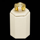 Anel Largo Donna com zirconias brancas folheado a ouro