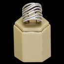 Anel Yves com zirconias brancas folheado a rodio