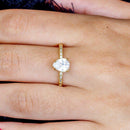 Anel Solitario Gota Ariana zirconias brancas folheado a ouro