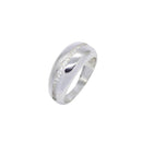 Anel Largo Coralina zirconias brancas folheado a rodio