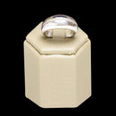 Anel Largo Coralina zirconias brancas folheado a rodio