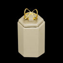 Anel Largo Andreia zirconias brancas folheado a ouro