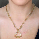 Colar Amapola pingente coração folheado a ouro