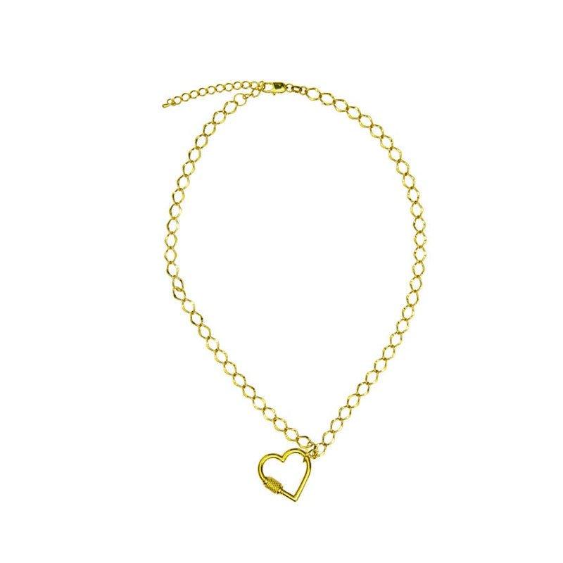 Colar Amapola pingente coração folheado a ouro
