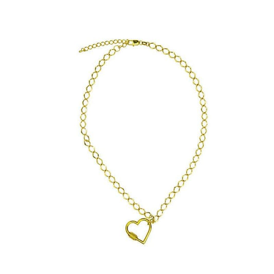 Colar Amapola pingente coração folheado a ouro