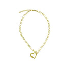 Colar Amapola pingente coração folheado a ouro