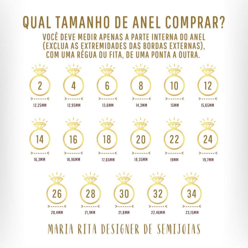 Anel Solitário Alice com zirconias brancas folheado a ouro 18k