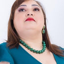 Colar Stone One pedras jade folheado ouro