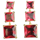 Brinco Beth zirconias marsalas folheado a ouro