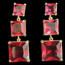 Brinco Beth zirconias marsalas folheado a ouro