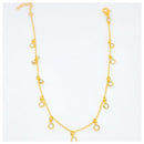 Tornozeleira Tifany com zirconias brancas folheado a ouro