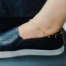 Tornozeleira Tifany com zirconias brancas folheado a ouro