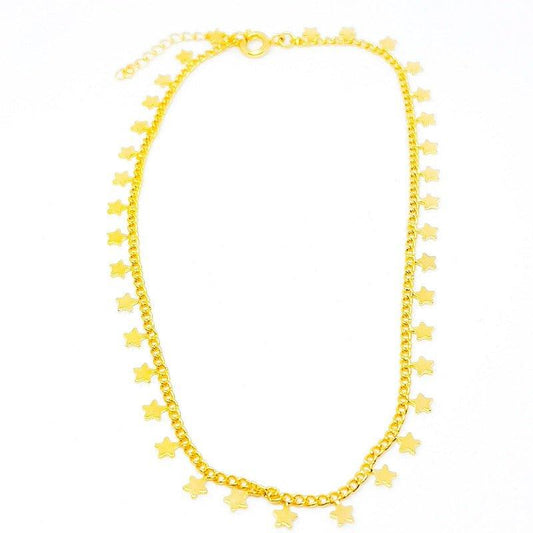 Tornozeleira Star com estrelas folheado a ouro 18k