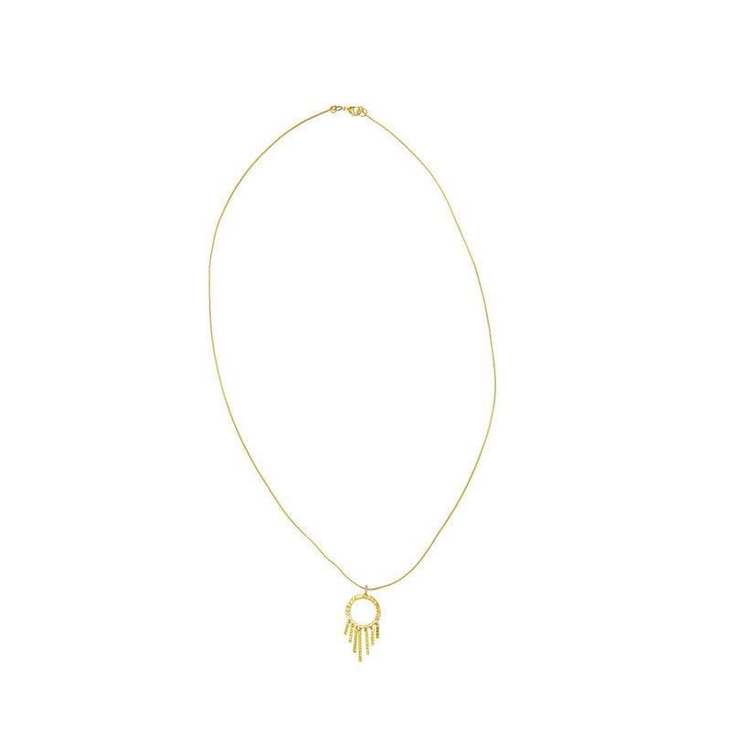 Colar Desejos zirconias brancas folheado a ouro