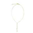 Colar Ponto de luz One Gravata zirconia branca folheado a ouro