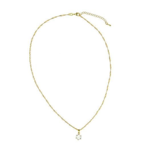 Colar Luz Two zirconia branca folheado a ouro