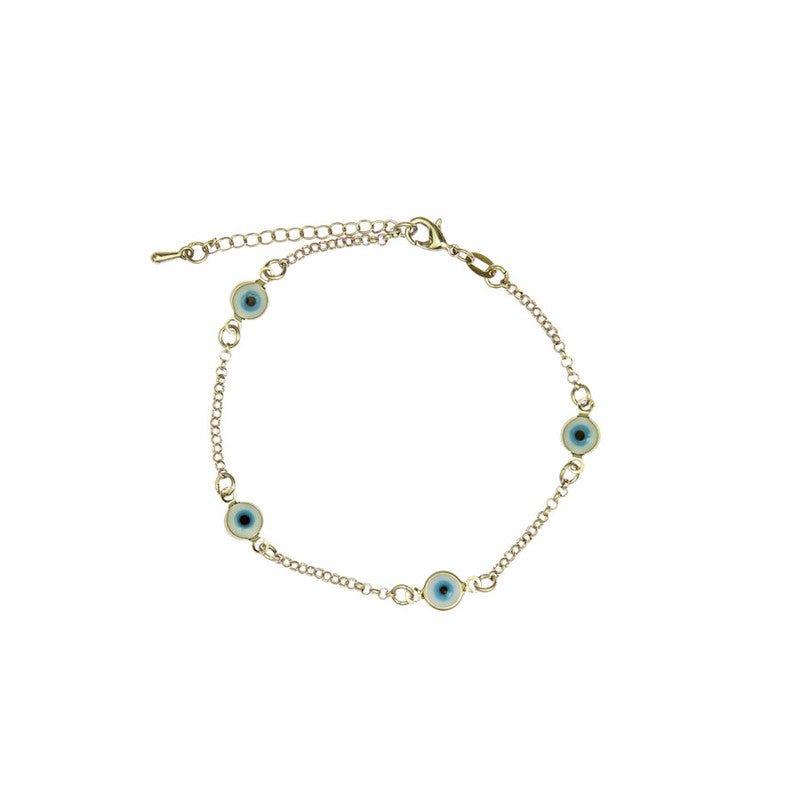 Pulseira Otavia com olho grego folheada a rodio