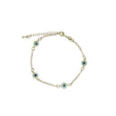 Pulseira Otavia com olho grego folheada a rodio