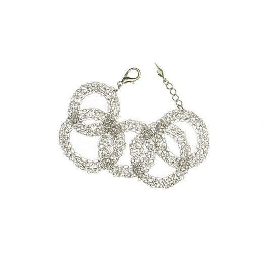 Pulseira  Croche One folheada a rodio