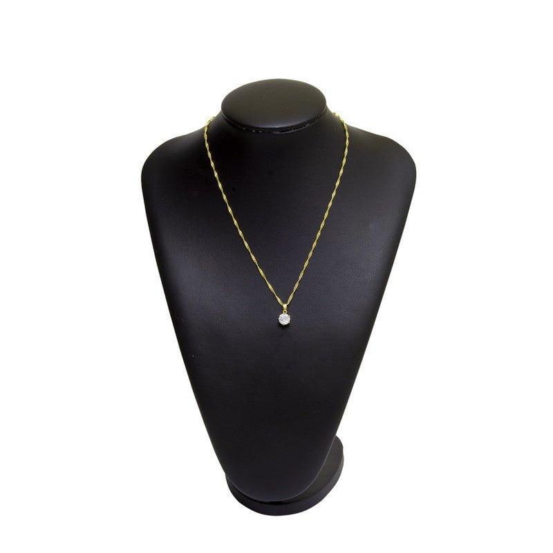 Colar Luz Two zirconia branca folheado a ouro