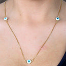 Colar Otavia Two corrente  olho grego folheado a ouro