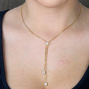 Colar Ponto de luz One Gravata zirconia branca folheado a ouro