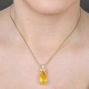 Colar Yellow zirconias brancas e amarela folheado a ouro