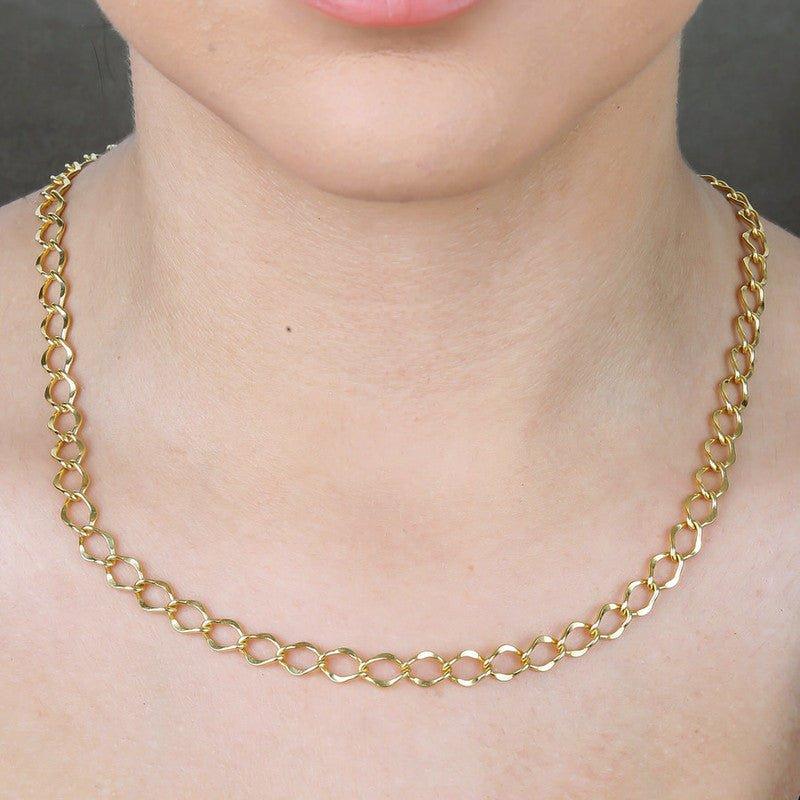 Corrente Amapola One elos folheados a ouro