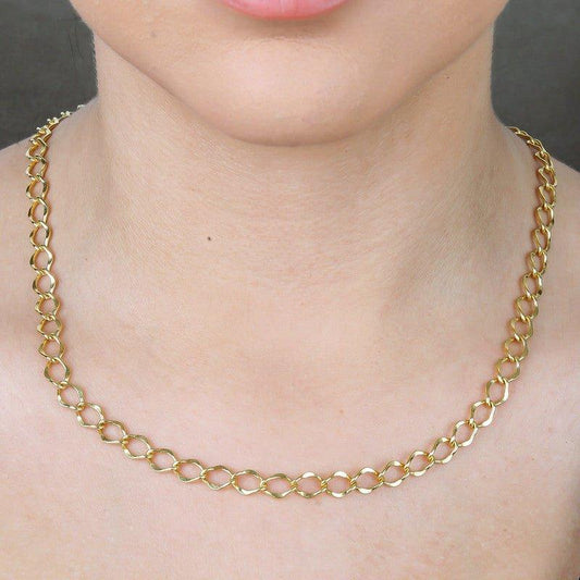 Corrente Amapola One elos folheados a ouro