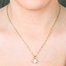 Colar Luz Two zirconia branca folheado a ouro