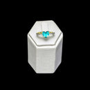 Anel Coração Cristina zirconia turmalina e brancas folheado a ouro