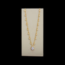 Chocker Rihana com gota e rivieiras brancas folheado a ouro
