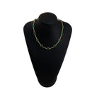 Colar  Mariana com zirconias esmeraldas folheado a ouro